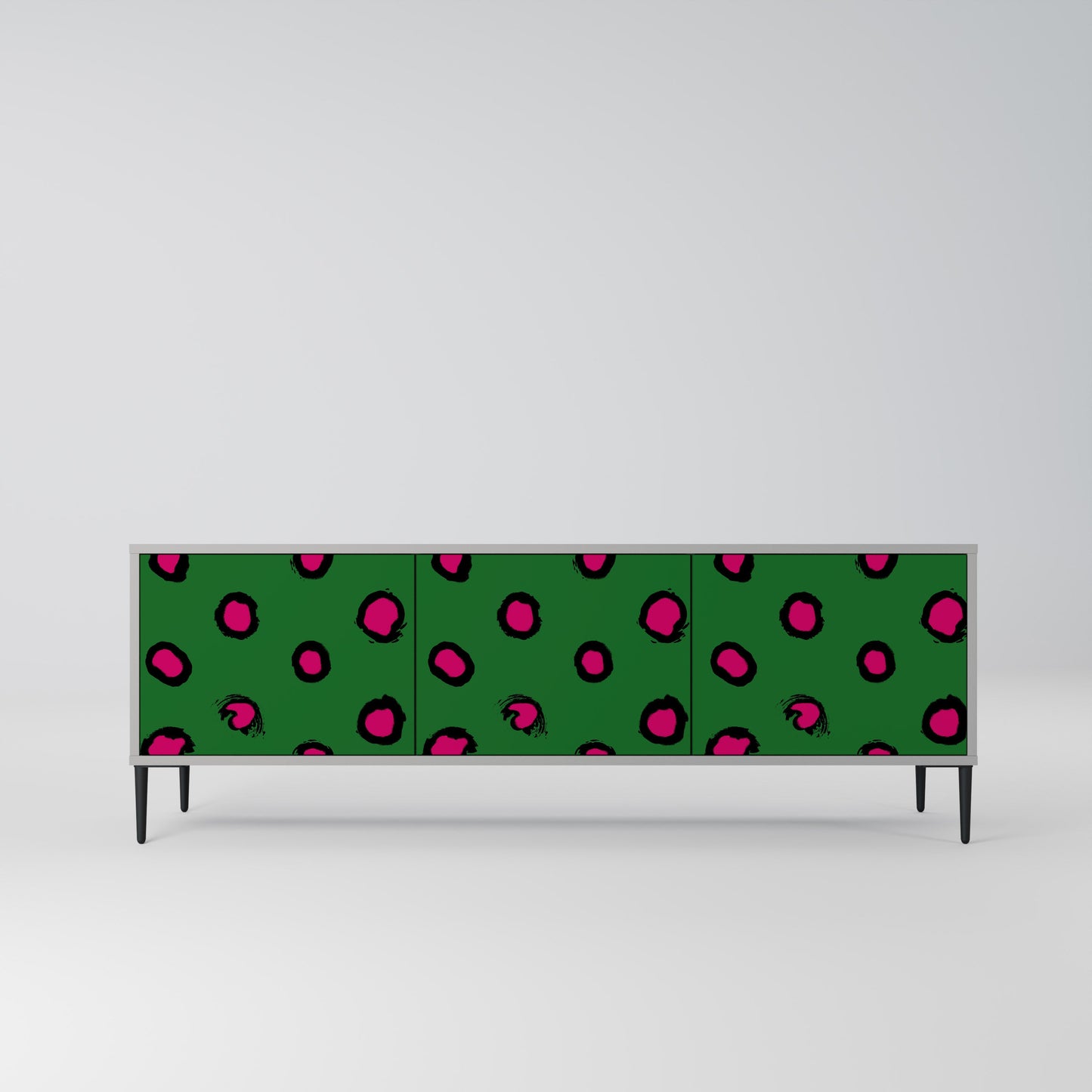 FUNKY SPOTS 3-Door TV Stand in Grey Finish