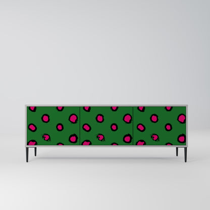 FUNKY SPOTS 3-Door TV Stand in Grey Finish