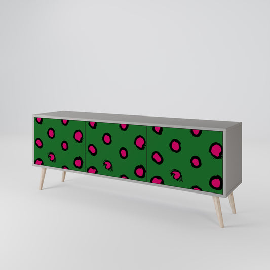 FUNKY SPOTS 3-Door TV Stand in Grey Finish