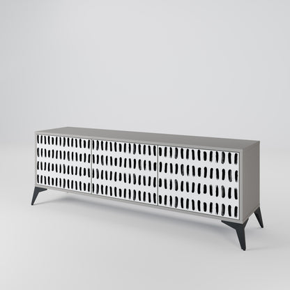 NIGHTY MELODIES 3-Door TV Stand in Grey Finish