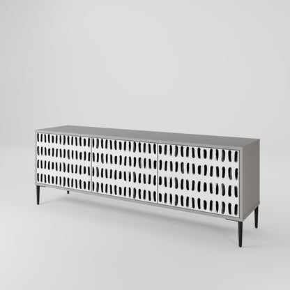 NIGHTY MELODIES 3-Door TV Stand in Grey Finish