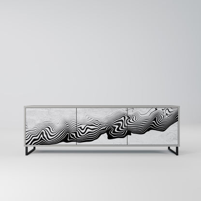 MONOCHROME MIRAGE 3-Door TV Stand in Grey Finish