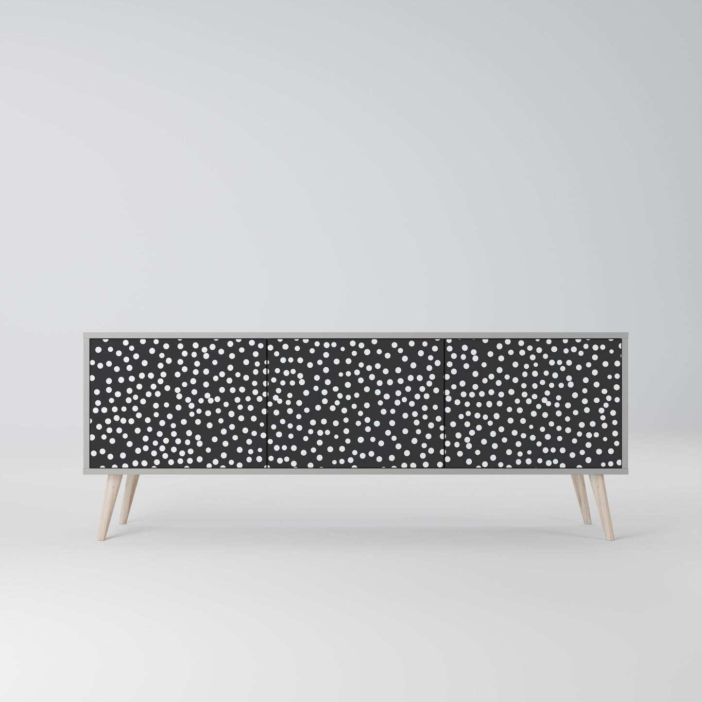 BLINDING LIGHTS 3-Door TV Stand in Grey Finish