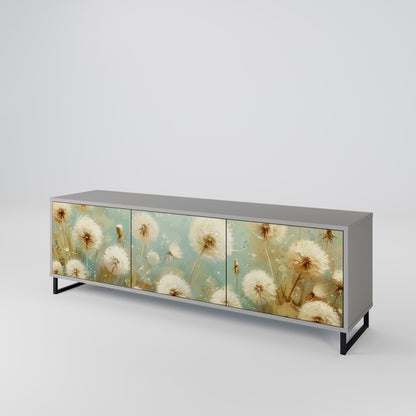 DREAMY MEADOW 3-Door TV Stand in Grey Finish
