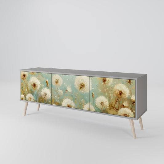 DREAMY MEADOW 3-Door TV Stand in Grey Finish