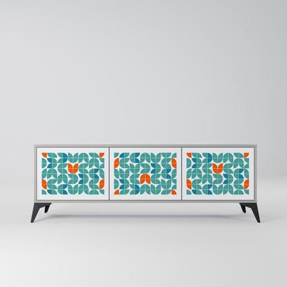 BE THE CHANGE 3-Door TV Stand in Grey Finish