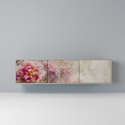 Mobile TV a 3 ante PEONY WHISPER con finitura grigia