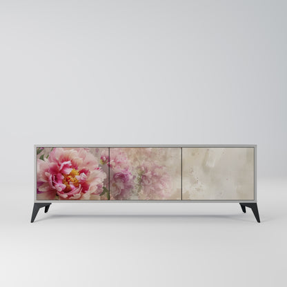 Mobile TV a 3 ante PEONY WHISPER con finitura grigia