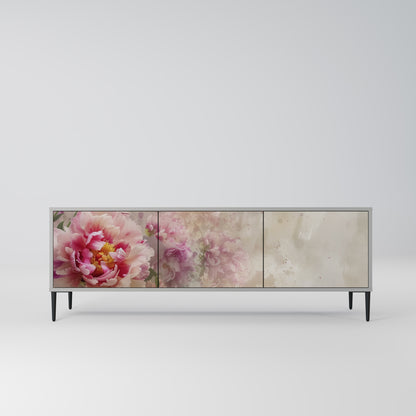 Mobile TV a 3 ante PEONY WHISPER con finitura grigia