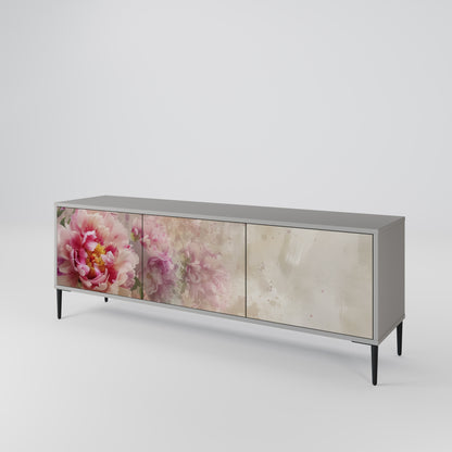 Mobile TV a 3 ante PEONY WHISPER con finitura grigia