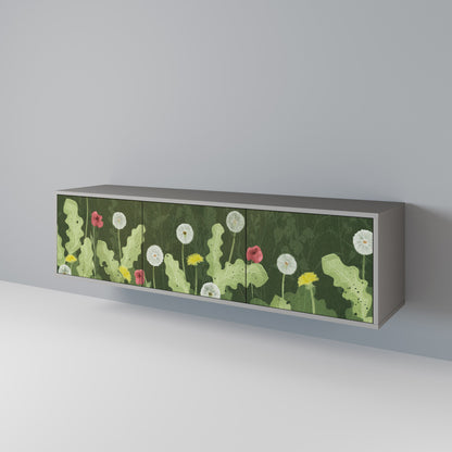 Mobile TV DANDELION AMUSE a 3 ante in finitura grigia