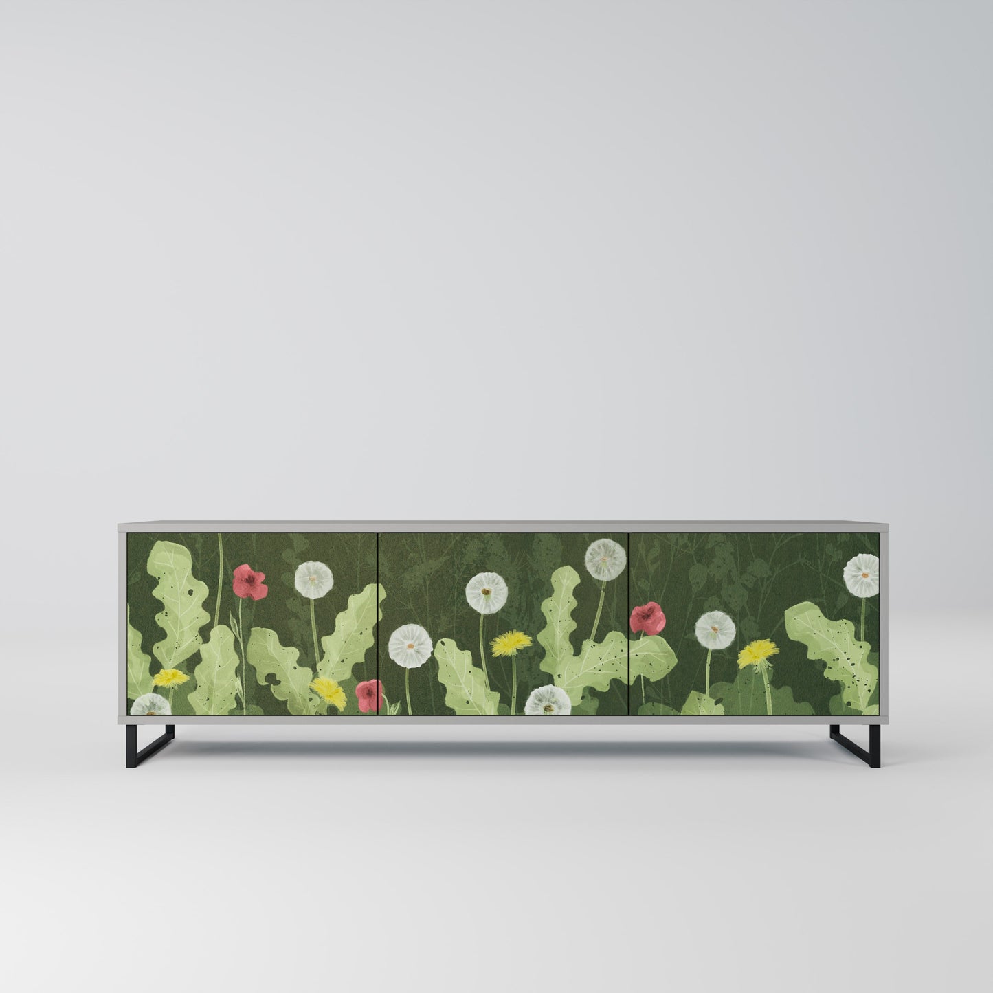 Mobile TV DANDELION AMUSE a 3 ante in finitura grigia
