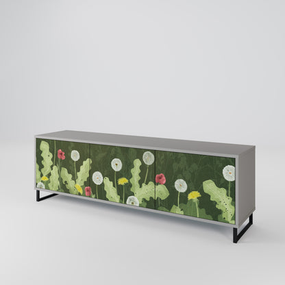 Mobile TV DANDELION AMUSE a 3 ante in finitura grigia