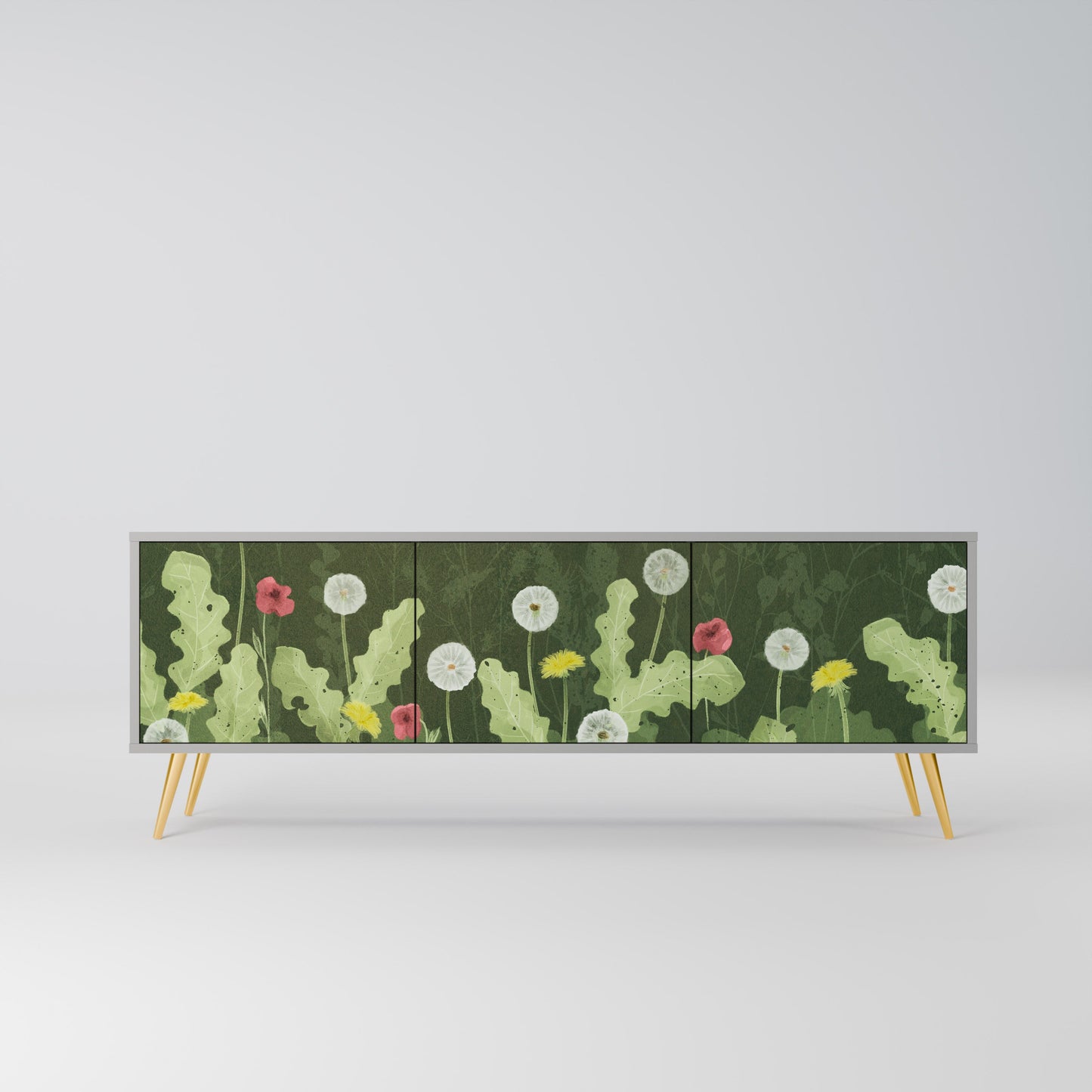 Mobile TV DANDELION AMUSE a 3 ante in finitura grigia