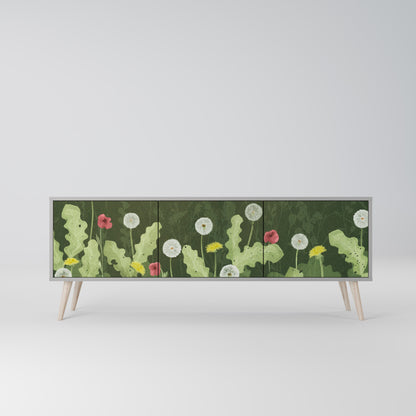 Mobile TV DANDELION AMUSE a 3 ante in finitura grigia