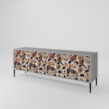 EMINENT HOOPOE 3-Door TV Stand in Grey Finish
