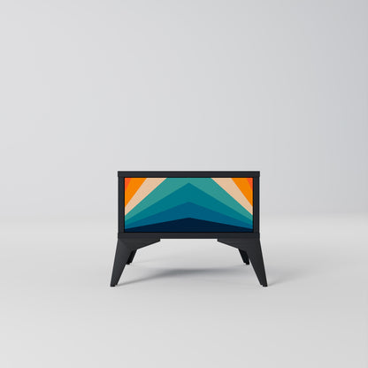 PRISM CONCUSSION Nightstand in Black Finish