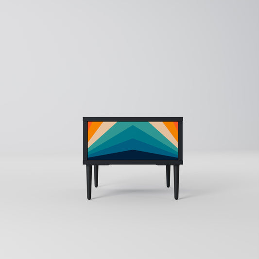 PRISM CONCUSSION Nightstand in Black Finish