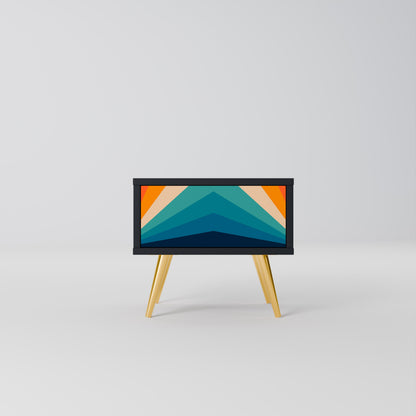 PRISM CONCUSSION Nightstand in Black Finish