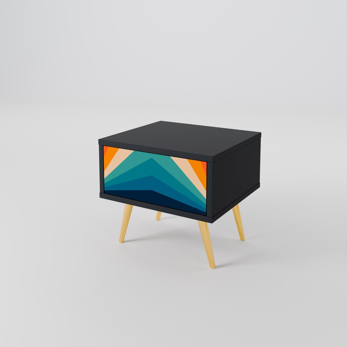 PRISM CONCUSSION Nightstand in Black Finish