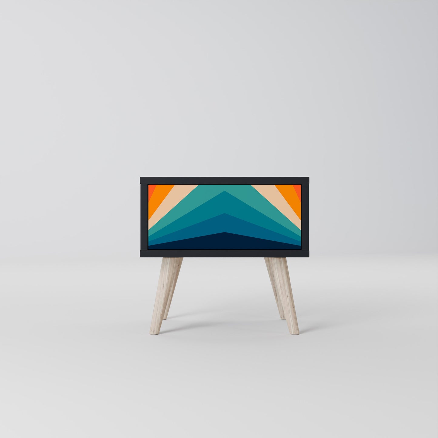 PRISM CONCUSSION Nightstand in Black Finish