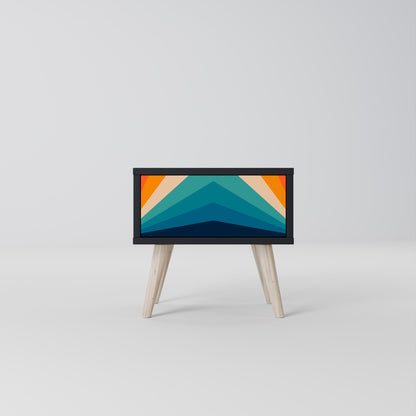 PRISM CONCUSSION Nightstand in Black Finish