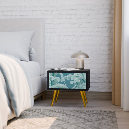 ASIAN SWAY Nightstand in Black Finish