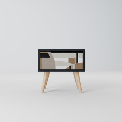 DELICATE MEMENTO Nightstand in Black Finish