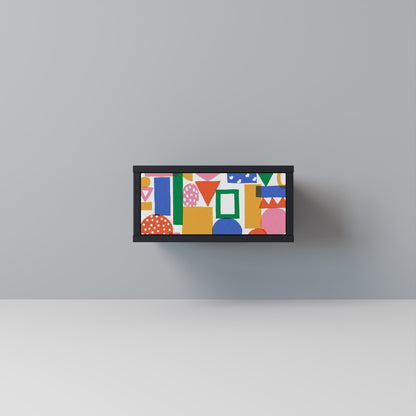 GEOMETRIC GLIMMER Nightstand in Black Finish