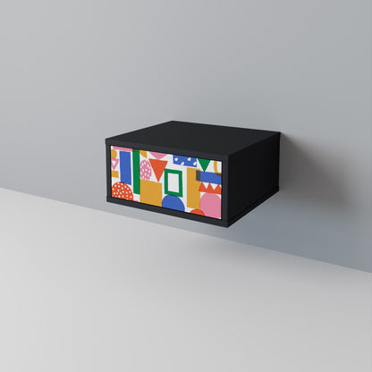 GEOMETRIC GLIMMER Nightstand in Black Finish