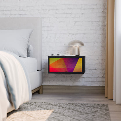 VIVID GEOMETRY Nightstand in Black Finish