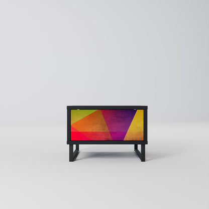 VIVID GEOMETRY Nightstand in Black Finish