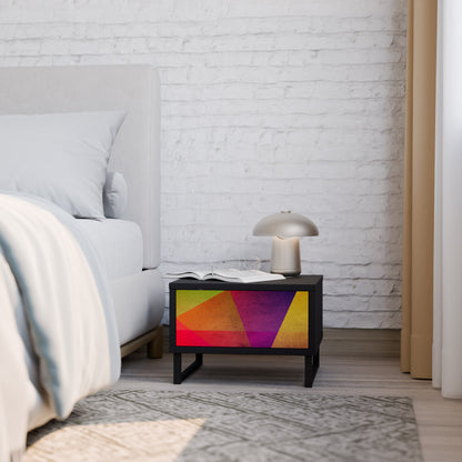 VIVID GEOMETRY Nightstand in Black Finish