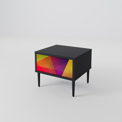 VIVID GEOMETRY Nightstand in Black Finish