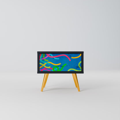 STREAMER TANGLE Nightstand in Black Finish