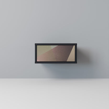 BEIGE GEOMETRY Nightstand in Black Finish