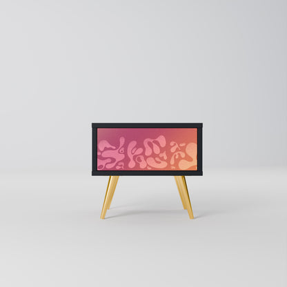 IRREGULAR PINK Nightstand in Black Finish