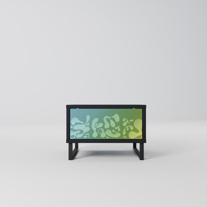 IRREGULAR BLUE Nightstand in Black Finish