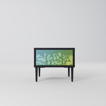 IRREGULAR BLUE Nightstand in Black Finish