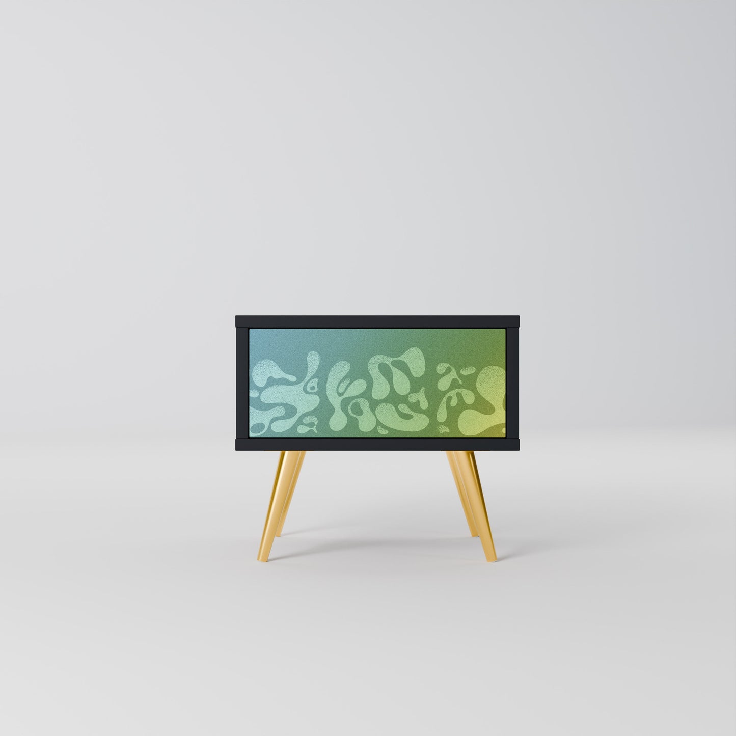 IRREGULAR BLUE Nightstand in Black Finish