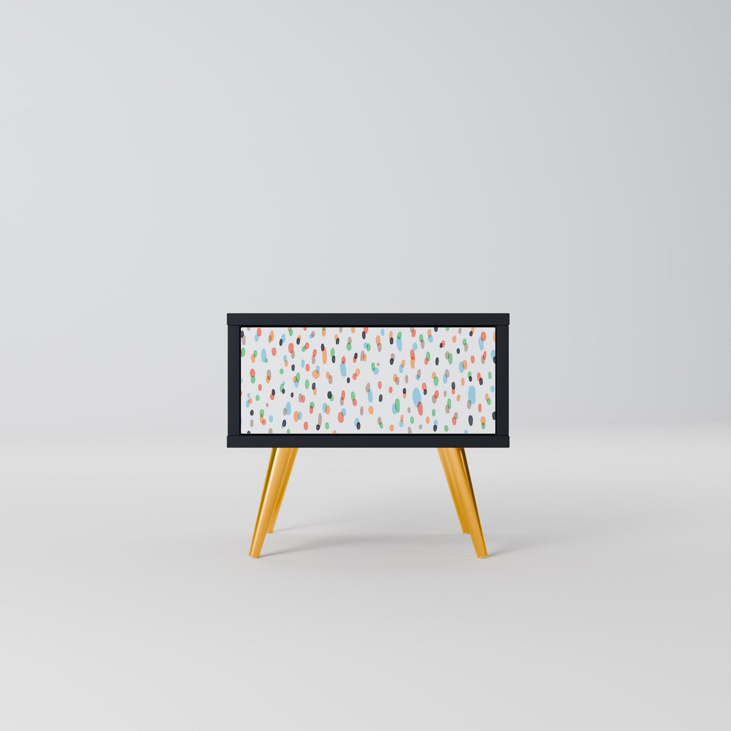 ENERGETIC SPOTS Nightstand in Black Finish