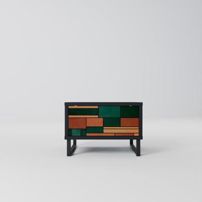 EARTHY FIGURES Nightstand in Black Finish