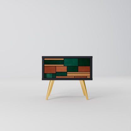 EARTHY FIGURES Nightstand in Black Finish