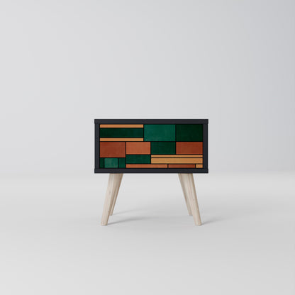 EARTHY FIGURES Nightstand in Black Finish