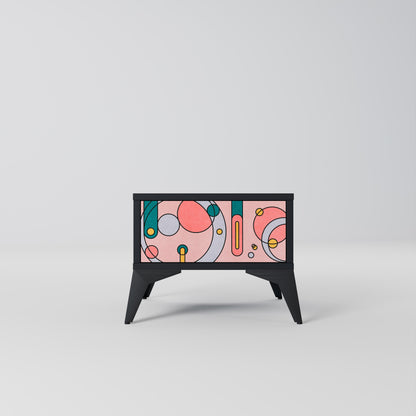 GOSSAMER ECHOES Nightstand in Black Finish
