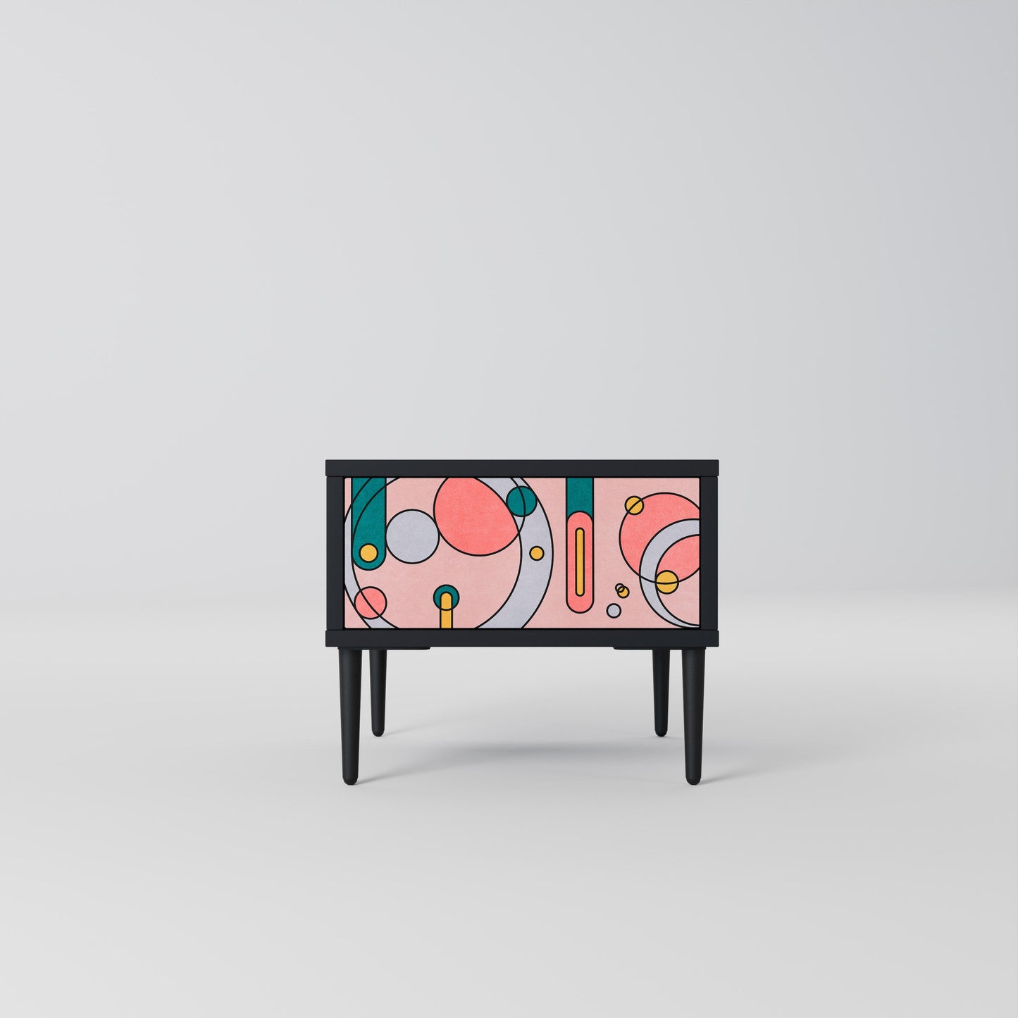 GOSSAMER ECHOES Nightstand in Black Finish