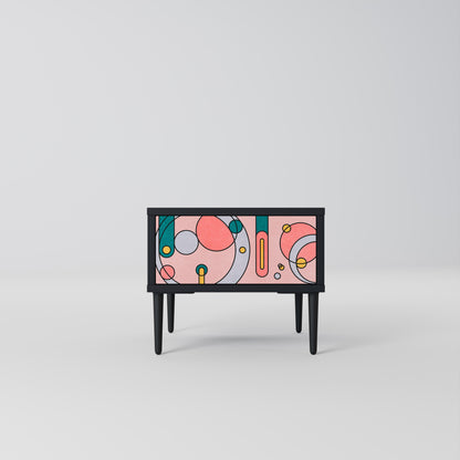 GOSSAMER ECHOES Nightstand in Black Finish
