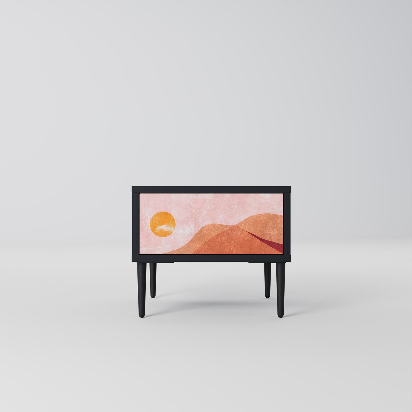 LUMINOUS SUNLIGHT Nightstand in Black Finish