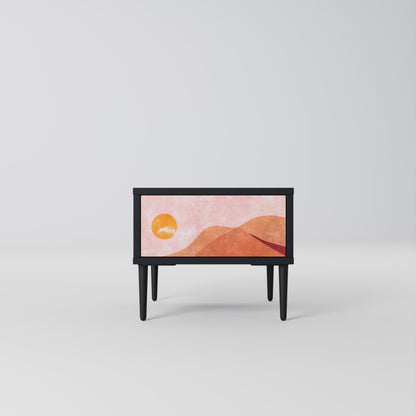 LUMINOUS SUNLIGHT Nightstand in Black Finish