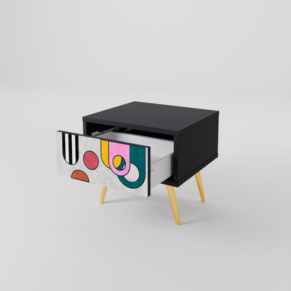 COOL STORY Nightstand in Black Finish